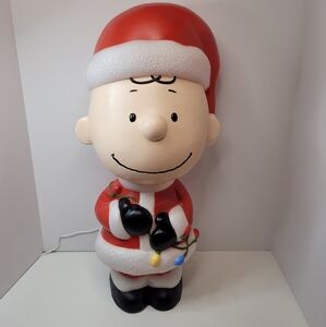 Charlie Brown Peanuts Santa Christmas Blow Mold 22 New